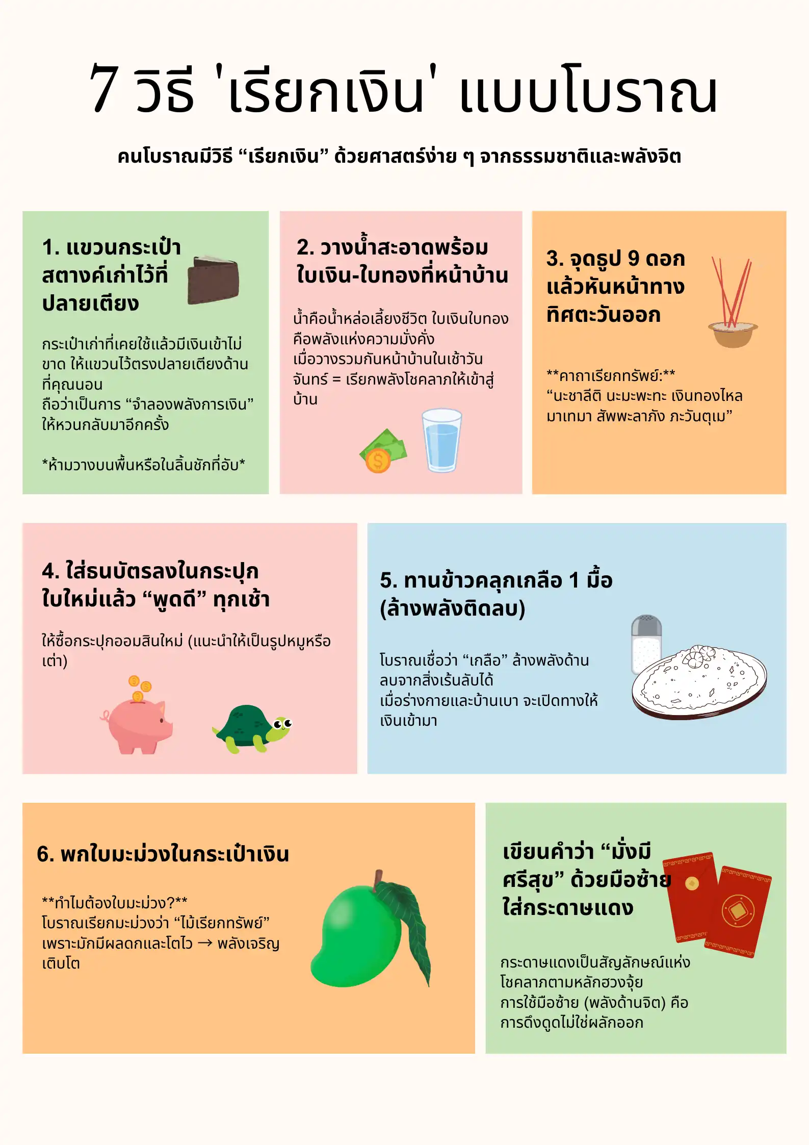 7 วิธี 'เรียกเงิน' แบบโบราณ (ทำตามแล้วมีคนแจกเงินจริงๆ!)